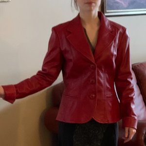 Red leather jacket